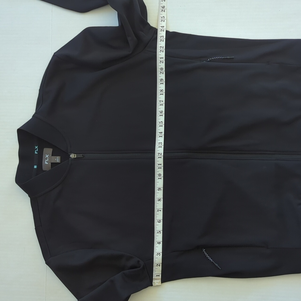 FLX  Stand Up Collar Full-Zip Performance Jacket XL Black Soft Inside Zip Pocket - Picture 15 of 16